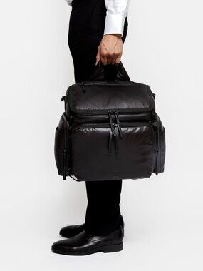 Caraa Baby Bag Medium Black Nylon Diaper Bag – Complete Set w/ Inserts & Straps